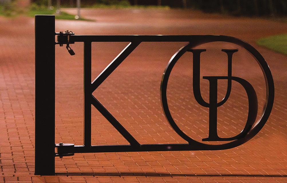 UD Walkway Gates Material: metal, painted black Logo: modified version of Circle UD logo/mark (please obtain correct vector logo art from