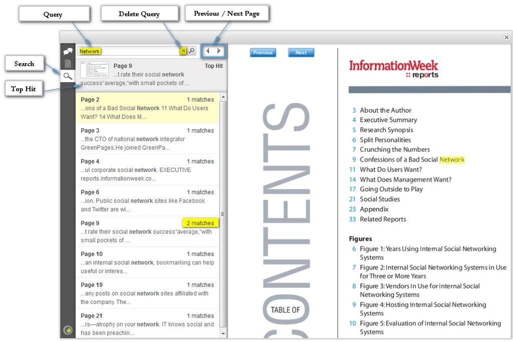 Keyword Search (requires extended feature pack) Vizit Essential Keyword Search assists the user in finding a key passage or exhibit within a file.