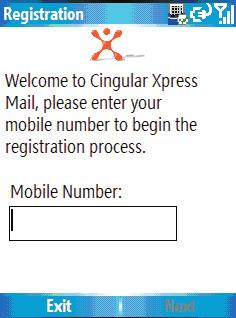 3. Open Xpress Mail, enter your wireless number and