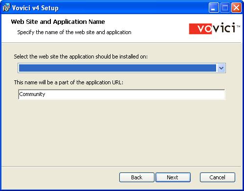 In the Select the web site the application should be installed on dropdown select the web site where the application is currently installed. 7.