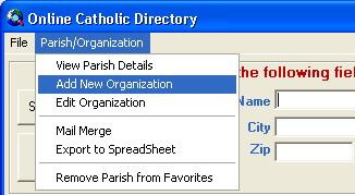 Use the Directory to store a list of commonly used sacrament places including non-u.s. parishes, funeral homes, or burial places.
