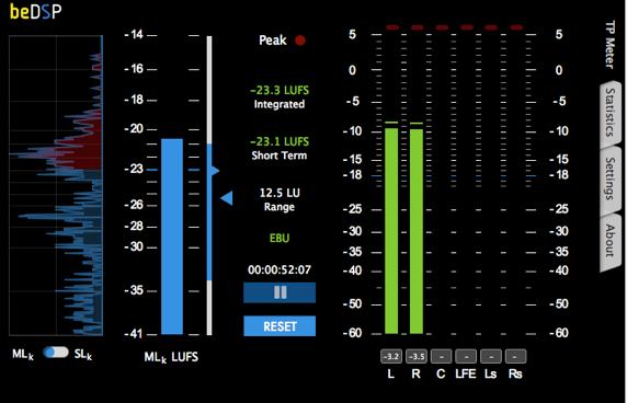 ALM 5.1 Loudness and True Peak metering at your hand Interface 15 16 8 9 10 3 4 14 1 2 5 6 7 Figure 18: ALM5.1 - Interface 11 13 12 17 18 19 1. Integrated Loudness or Program Loudness (in LUFS/LU); 2.