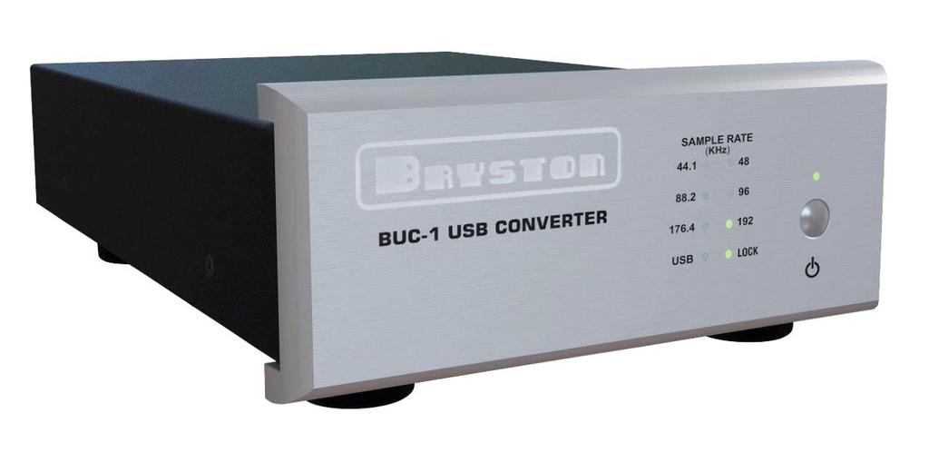 FEATURES The Bryston BUC-1 is a state of the art USB digitalto-digital converter with a USB input and three different digital outputs; BNC, Co-axial & 3 pin XLR(male).