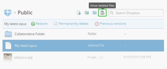 How do I recover deleted files? Dropbox keeps snapshots of every change in your Dropbox folder over the last 30 days (or more with the Packrat feature).