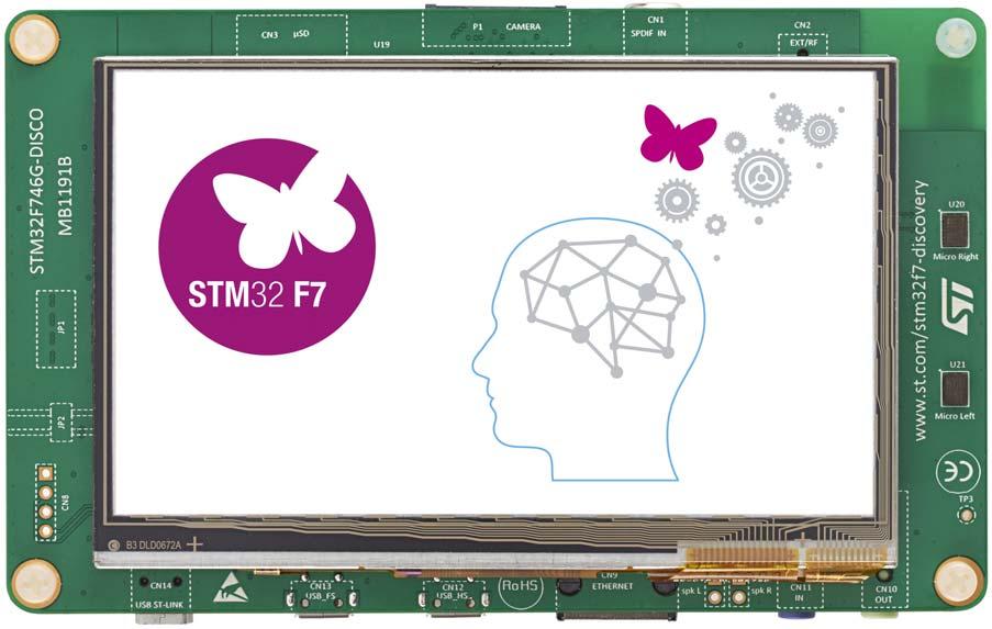 Discovery kit with STM32F746NG MCU Data brief Features STM32F746NGH6 microcontroller featuring 1 Mbytes of Flash memory and 340 Kbytes of RAM, in BGA216 package On-board ST-LINK/V2-1 supporting USB