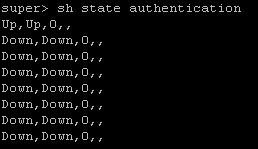 ipcp Command line: CHAP/PAP - show state authentication Figure 30: Output