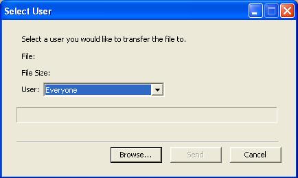 Click the Browse button to find and select the file you wish to transfer from your PC. Click Send to begin the transfer.