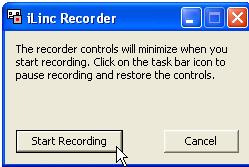 Recording Recording Go to the Tools menu in the Tool Panel and select Tools Record Session. The Recorder appears. Click on the Start Recording button; the recorder minimizes to your taskbar.