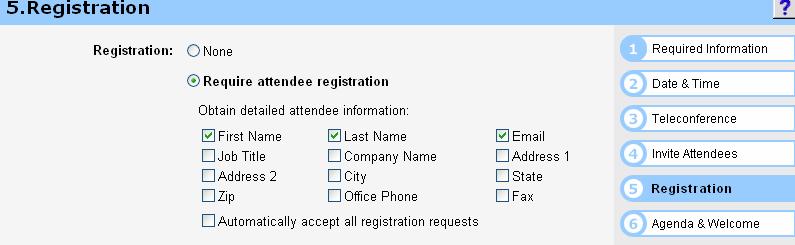 To let invitees register for public sessions, on the Add New Meeting form, select Show Advanced under Schedule. Select Allow Public Registration.
