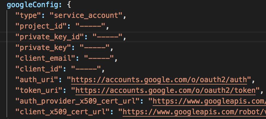 16 Step 6: From here, use the generated JSON file to fill in the googleconfig info in config.js Step 7: From this info, we will now need to take the client_id and add it to our whitelist on Firebase.