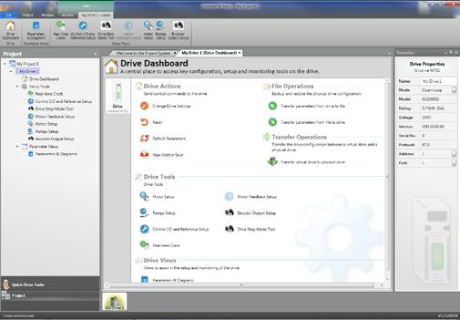 Unidrive M Connect screen Unidrive M Connect commissioning tool Based on Control Techniques 25 years experience, Unidrive M Connect is our latest drive configuration tool for commissioning,