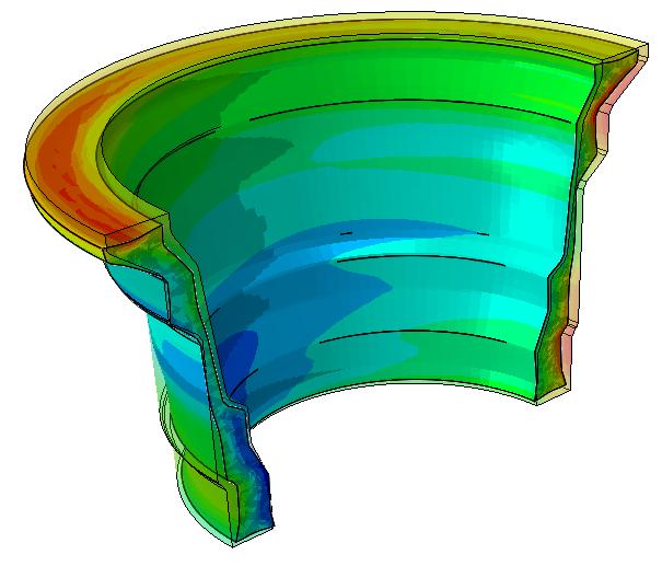 Compact Simulation Uses the finite element (FE) method Based on a thermo-mechanical model where thermal expansion and the external pressure deform the component Includes a pressure dependent yield