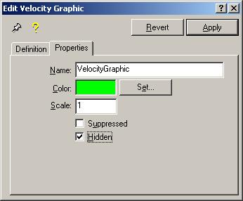velocity, and select velocity graphic, properties (Right click) Click on the simulation button twice, the