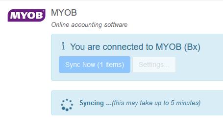 OPTION 2 Click Go to My Account > Integrations, and click the Sync Now button under MYOB Either