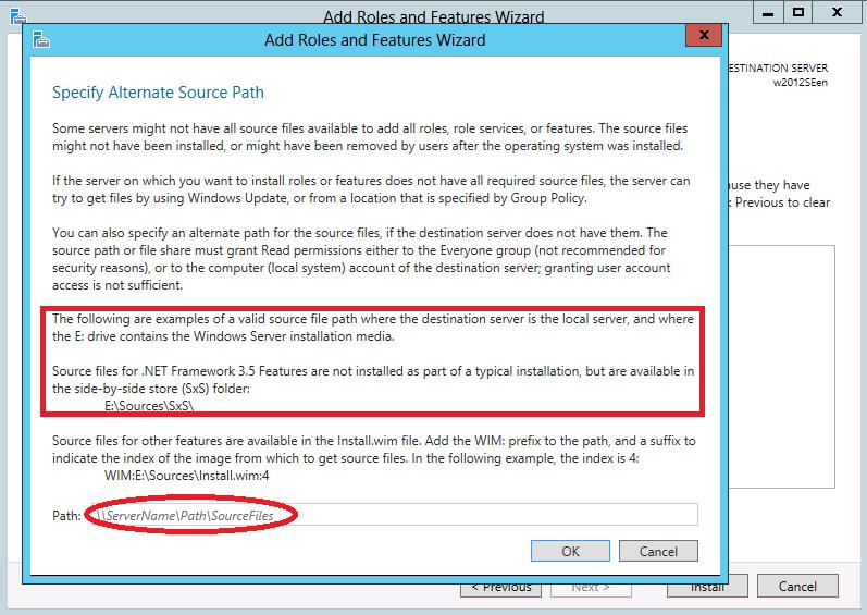 Checking system requirements for EXPRESSCLUSTER X SingleServerSafe If the server is connected to the Internet, click Install in the Confirm installation selections window to install.net Framework 3.5.