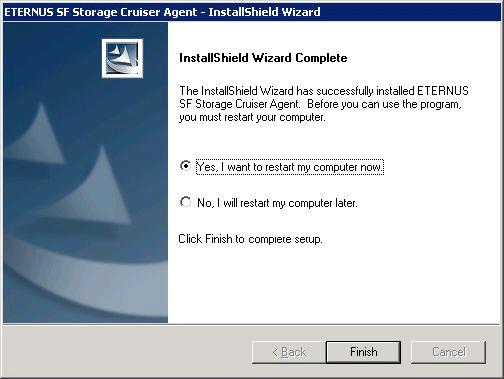 5. When the upgrade is completed, the following installation wizard page will be displayed. Click Finish, and then eject the DVD- ROM. 6. Reload the server information using the Web Console.