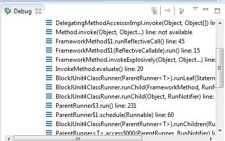 Eclipse Debugging Stack Trace Shows what methods have been called to get you to current point where program is