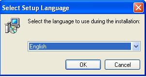 3. From the drop-down list, choose the language you want to use for the installation instructions and click OK.