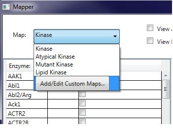 The default map choice is "Kinase".