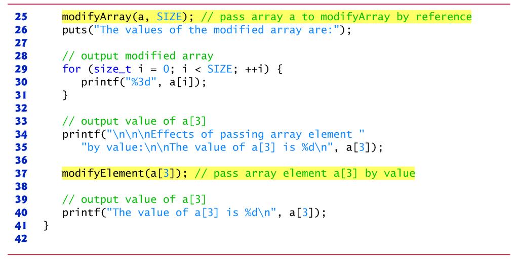 Passing Array to