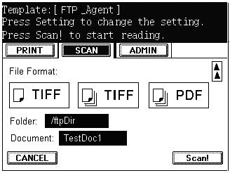 The first screen displays: FTP to: the IP address and port number, or the name, of the server to which the files will be transferred Username: the user ID of the FTP account on the server.