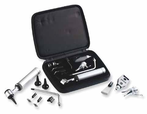 5 mm) - 1 piece of otoscope head - 1 piece of ophtalmoscope head - 1 piece of handle with screw lock system DIASET DIAGNOSTIC SET STANDARD/HALOGEN Within zipper case Autoclavable at 134ºC Adjustable