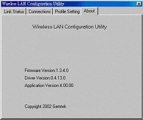 4.4 About About tab shows the product version including the detail of Driver, Application and firmware