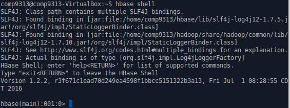Use HBase Web interfaces to explore information about your environment Launch the HBase shell 1.