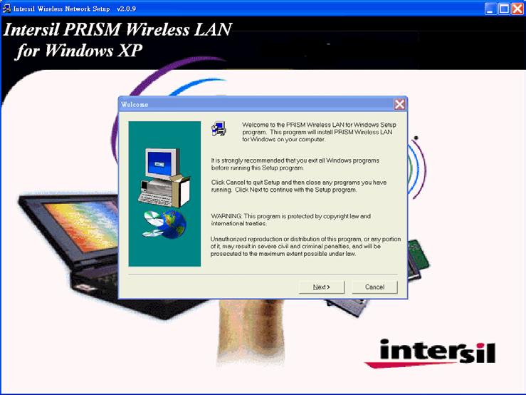 For Windows XP Insert the given Installation CD in the CD-ROM.