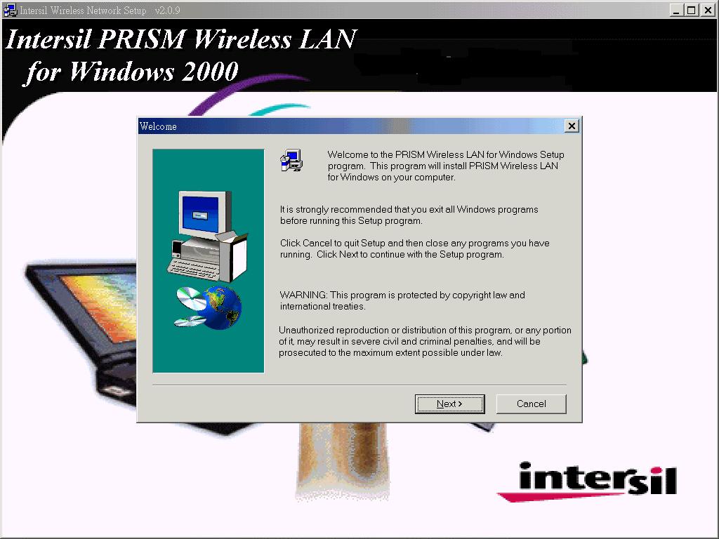 For Windows 2000 Insert the given Installation CD in the CD-ROM. Laputa PCI 1. Select CD-ROM drives to locate driver files. 2. Run the program PRISM_ForWindows(2-0-9).