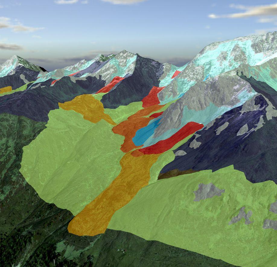 In practice, layers of vector data are typically overlayed on remote sensing data.