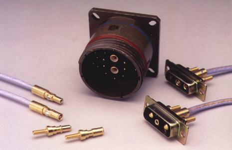 connectors. The triaxial cable type connectors and contacts are designed for low-loss concentric 50, 75 and 95 ohm cable types.