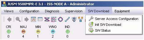 This screen shows the last two software versions details (par. 4.2.6.3.1 and par. 4.2.6.3.2) stored on the NE. In this example, par. 4.2.6.3.1 shows the current committed software running on the NE.