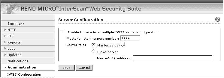Chapter 3: Post-Installation Configuration Configuring an IWSS Server Farm Multiple IWSS servers can be installed to balance traffic and scanning loads.