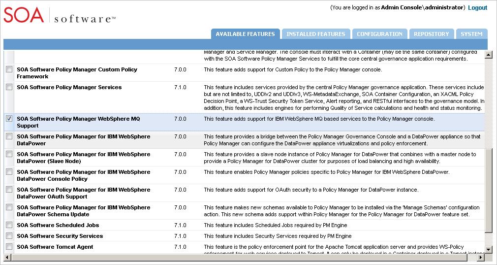 Chapter 5 Install and Configure IBM WebSphere MQ-based Services The SOA Software Policy Manager WebSphere MQ Support feature provides support for IBM WebSphere MQ-based services.