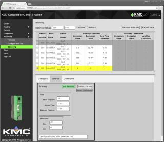 Section 5: Advanced features KMC Controls, Inc. 13 Enter the measured airflow in the Measured Min textbox.