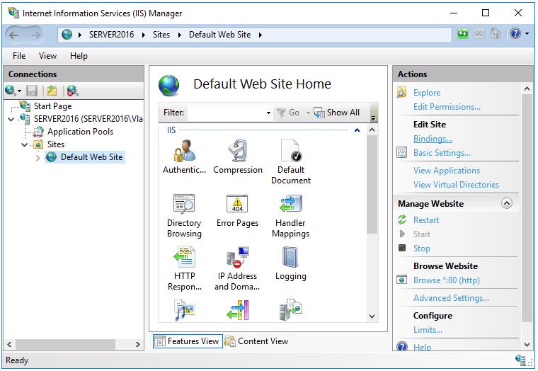 From right click menu on you server select "Internet Information Services (IIS) Manager" 22.