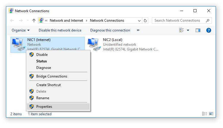 Network and Sharing Center screen.