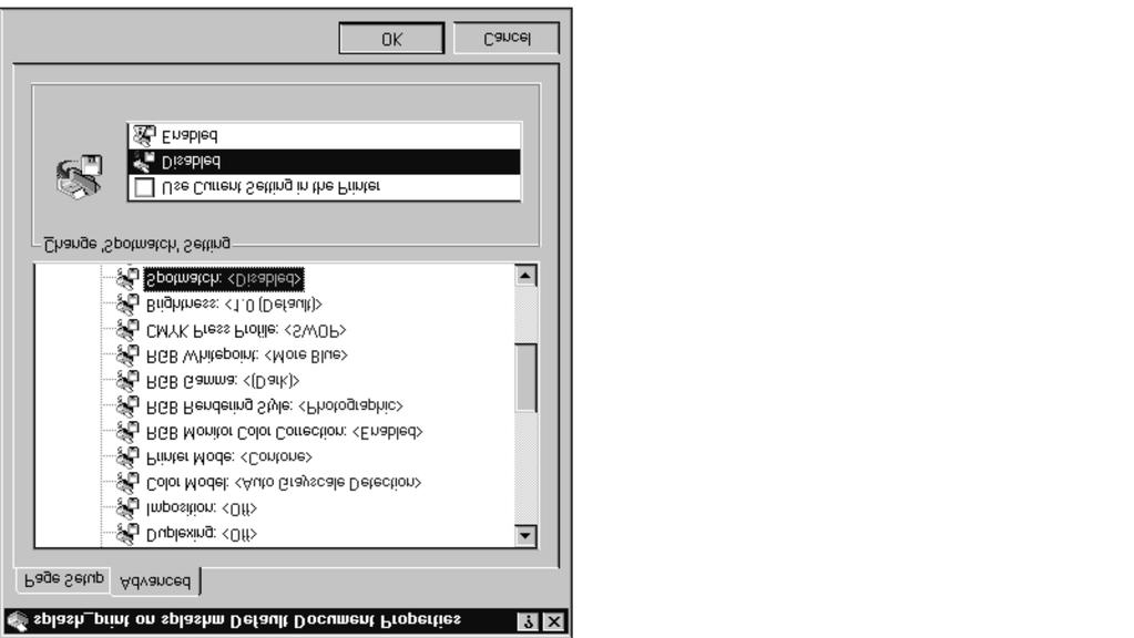 Figure 30: Advanced Tab for Document Default Properties 8. Scroll down and double click on the Document Options folder, then scroll down and double click on the Printer Features folder. 9.
