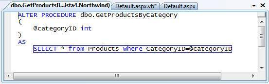 Cũng như trước đây, ta có thể tạo một phương thức GetProductsByCategory ở bên trong lớp DataContext mà nó sẽ gọi thủ