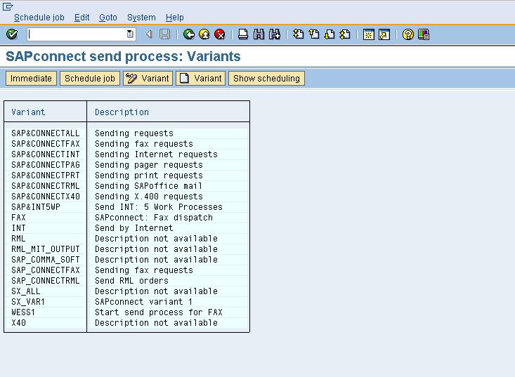 Schedule a SAPconnect Background Send Process When an outgoing fax is generated in SAP, it is placed in the SAPconnect queue.