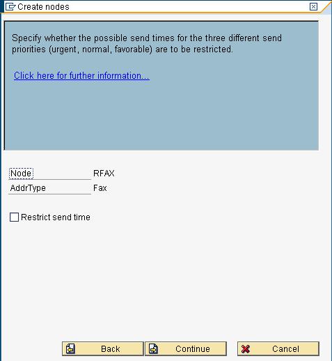 OpenText RightFax 10.0 Connector for SAP Guide 42 6. Under Address area, enter the fax numbers to be serviced by this node. Specify the two-letter country code followed by phone number digits.