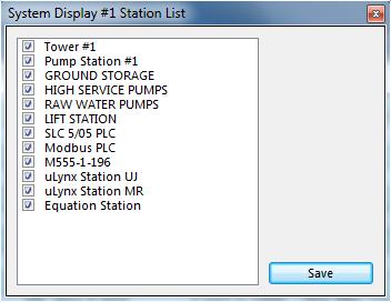 System Display Station List By clicking the right mouse button on the system display, the following options can be selected depending of the option clicked on: Right-Click and select Station List A