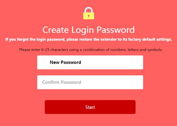 2) A login window will appear. Create a login password when prompted, then click Start. For subsequent logins, use the password you have set.