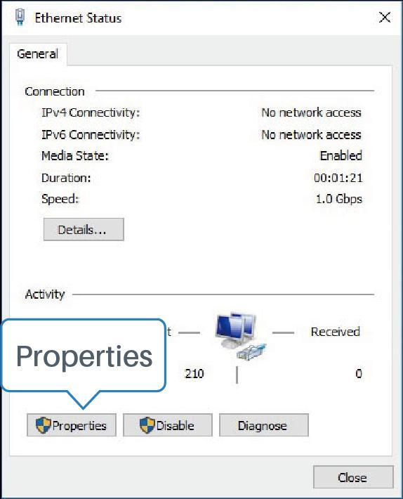 PC can obtain an IP address, or you can configure a static IP address manually. The following steps are based on Windows 10 operating system for your reference.
