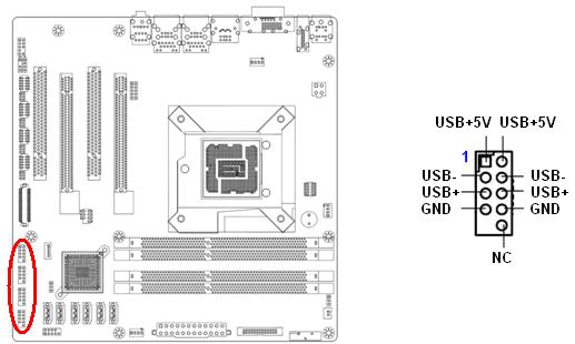 Front USB Headers: USB67, USB89, USB1011, USB1213 Inverter