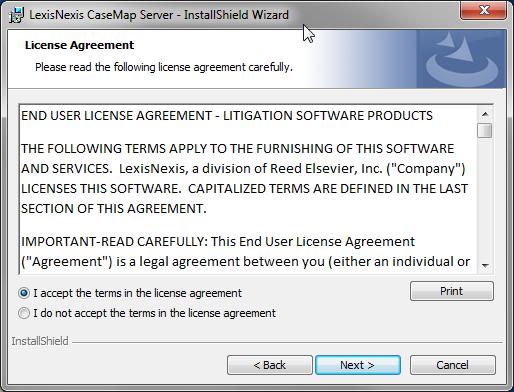 Installing CaseMap Server 21 4.
