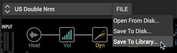 Using the Preset File Menu To the right of the Preset Name field is the File menu which includes options for the current tone.