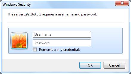 Type user name and password.