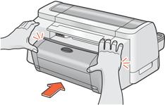 Press the buttons on the left and right sides of the duplexer, then remove the unit from the printer.
